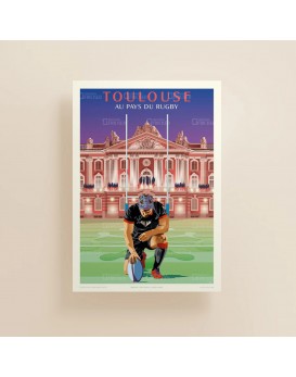 affiche-vintage-imprimvert-edition-fricker-rugby-toulouse-france