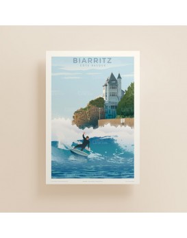 affiche-vintage-ville-biarritz-surf-edition-fricker-imprimvert-france