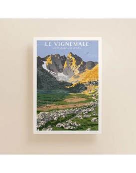 affiche-vintage-pyrénées-vignemale-GR10-imprimvert-edition-fricker-france