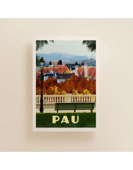 affiche-ville-pau-vintage-encres-bio-made-in-france-editions-fricker