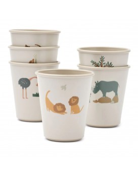 gobelets-lot-6-safari-Liewood, PET-recyclé-liewood