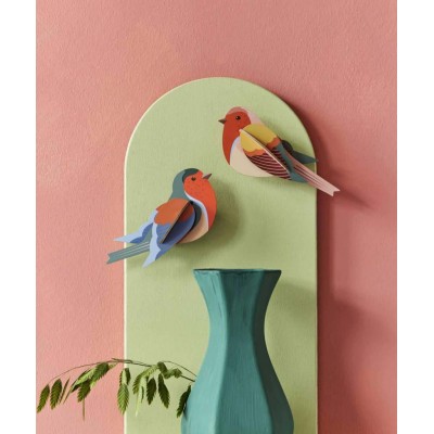 rouge-gorge-oiseau-jardin-décoration-murale-carton-recyclé-studio-roof-europe