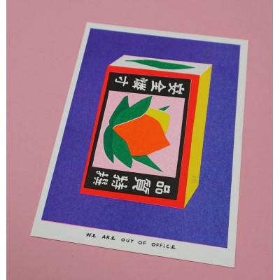 affiche-risographie-we-are-out-of-office-allumettes-japonaise